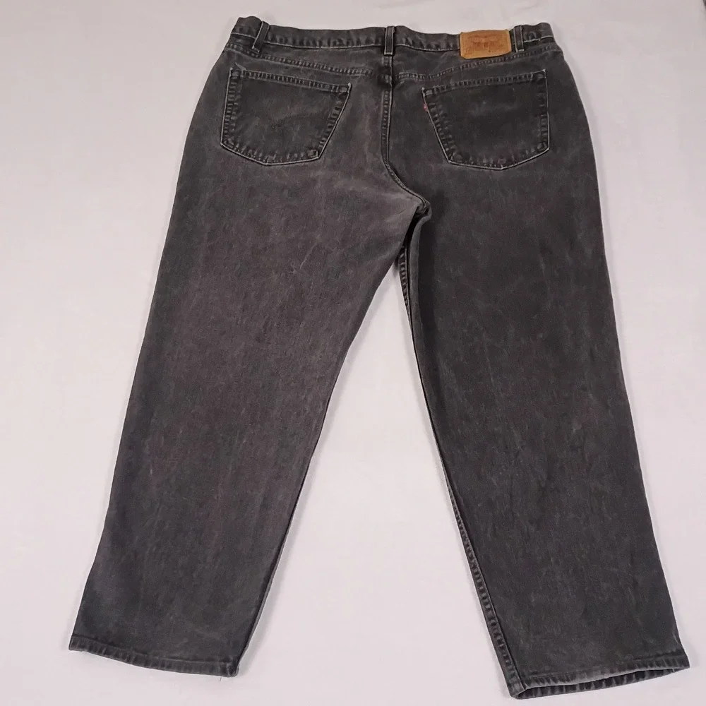 Vintage Levis 550 Relaxed Fit Made in USA Black Wash Jeans Mens 44x30 Fit 42x28